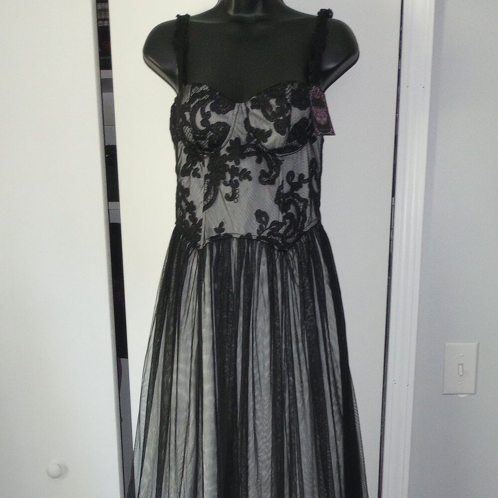 NEW Dolls Kill/Unholy Dark As Night Tulle Maxi Dress